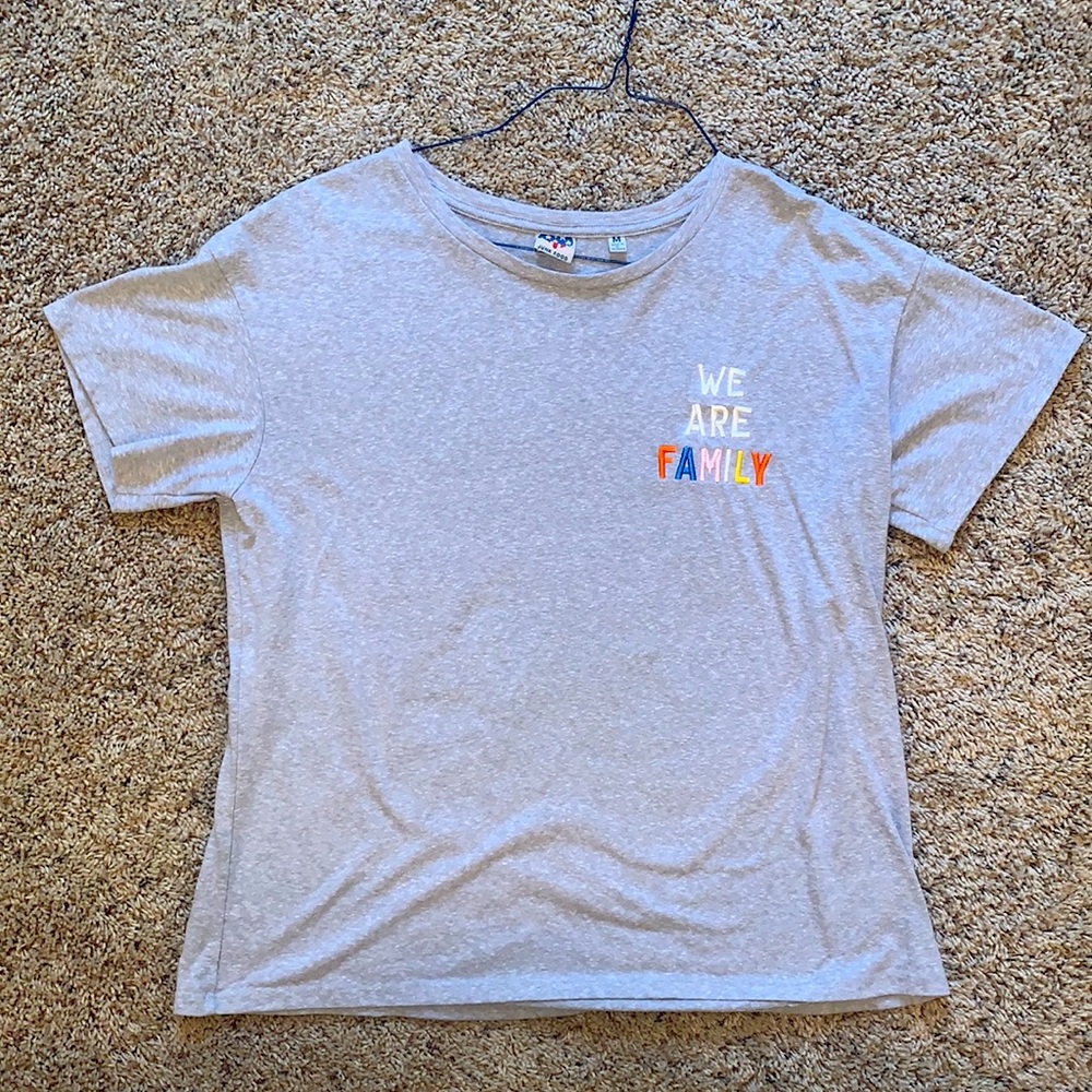 “We are family” embroidered t-shirt